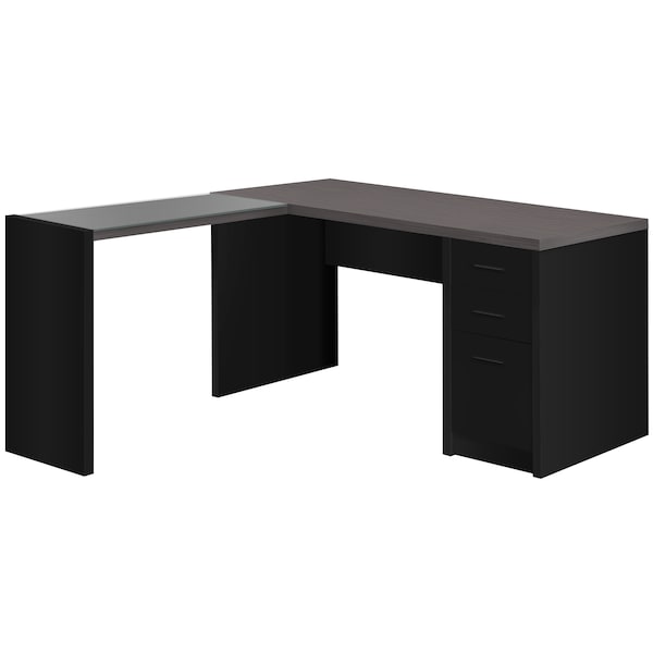 Computer Desk, Home Office, Corner, Storage Drawers, L Shape, Work, Laptop, Laminate, Black